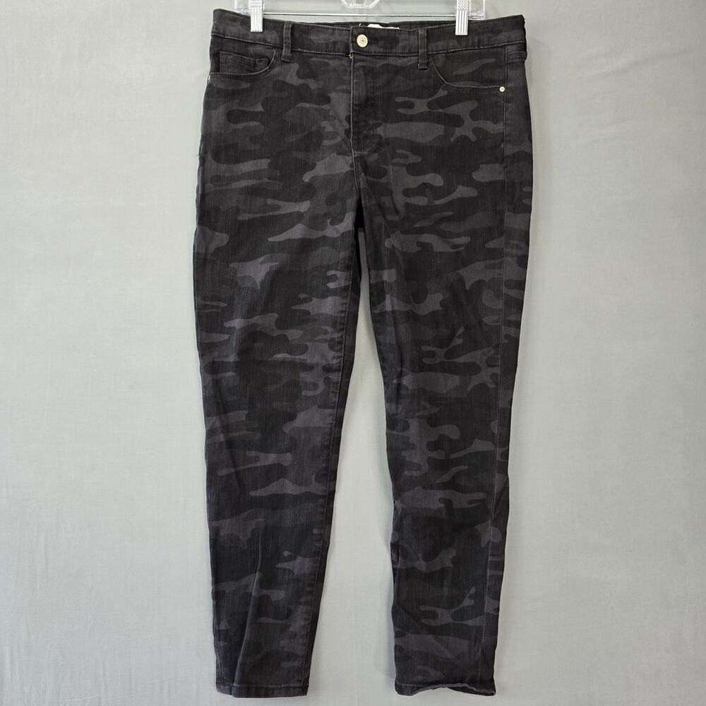 Sanctuary Social Standard Black Pants Camo Grunge Ankle Skinny Stretch Womens 14
